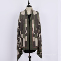 New arrival winter fake cashmere scarf color block with little tassels pashmina poncho